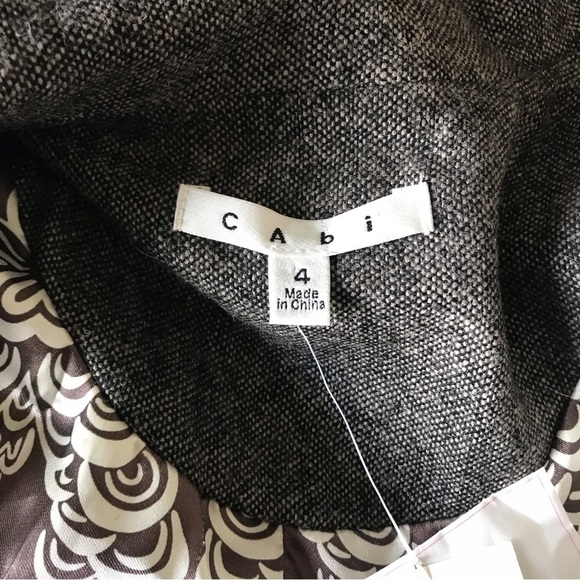 Cabi Wool Jacket Coat Tweed Flared Shakespeare Swing Grey Long Size 4 NWT - Picture 11 of 12